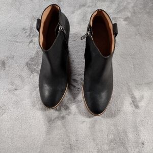 Madewell Billie Boots Womans 8 Black Leather Upper Ankle Booties E0191